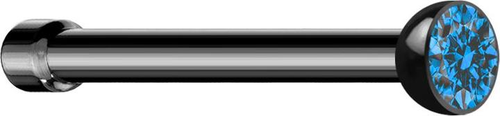 Immagine prodotto Star Piercing Nasenstecker gerade schwarz Halbkugel Kristall hellblau (senza ottone, Acciaio chirurgico 316L)