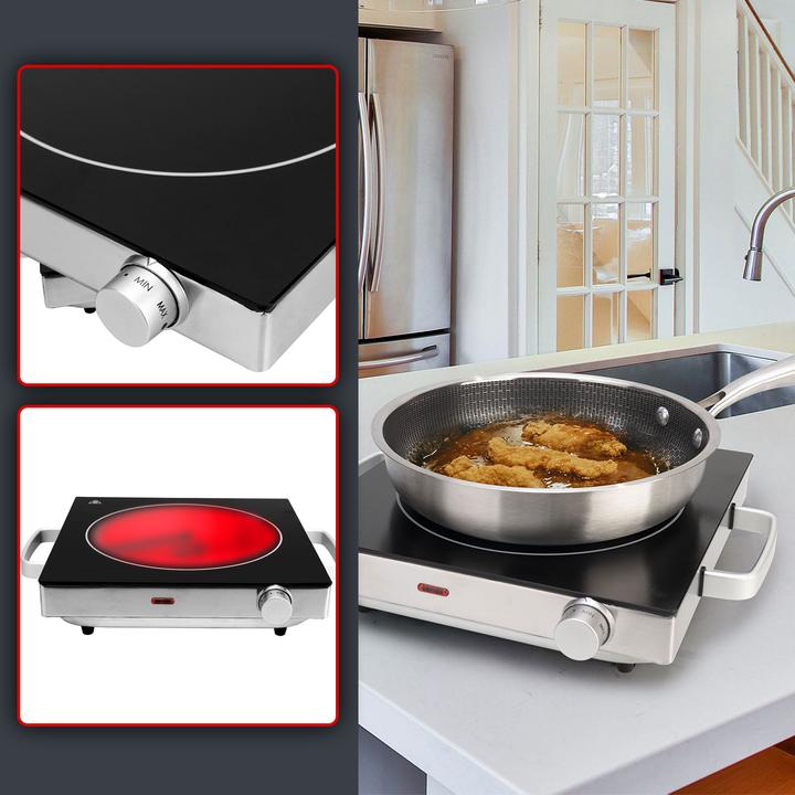 Produktbild Casativo Mobile Glaskeramik-Kochplatte mit Infrarot-WÃ¤rme, Ã˜ 20 cm, 2.000 Watt
