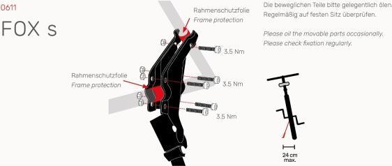 Actual product image Hebie Fox S rear stand 26-28 inch