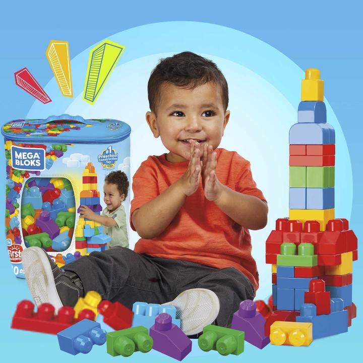 Productafbeelding Mega Bloks Bouwstenen tas kleurrijk (80 stuks)
