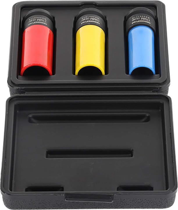 Actual product image Gedore Red Power spanner socket set 1/2 with protective sleeve 17. 19 & 21 mm (19 mm, 21 mm, 18 mm, 17 mm, 20 mm)
