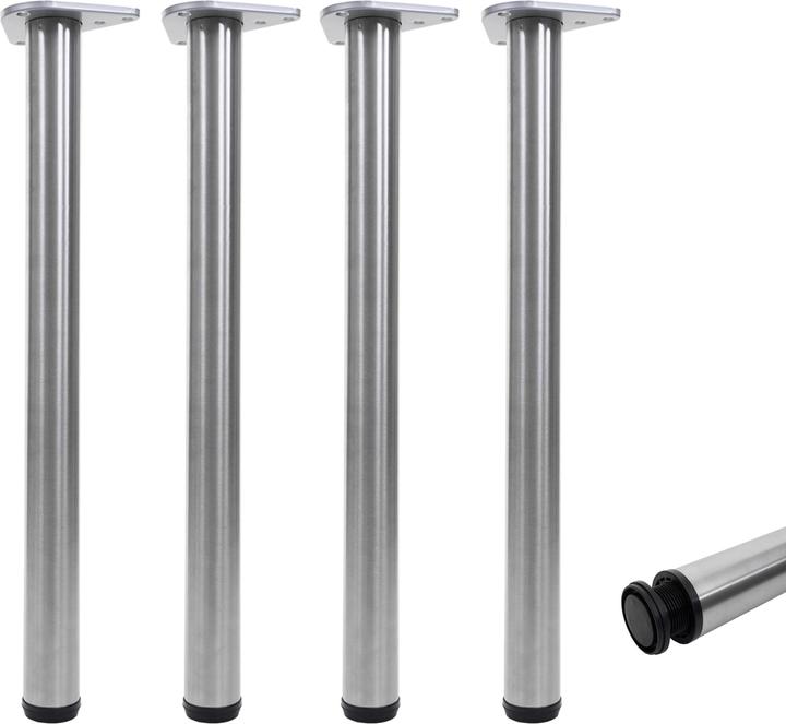 Image du produit Swisshandel24 4x Pied de table, pour bureau Pied de table de salle à manger, 73cm Aspect inox
