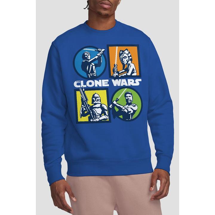 Actual product image Star Wars Unisex Adult Clone Wars Grid Sweatshirt (L)