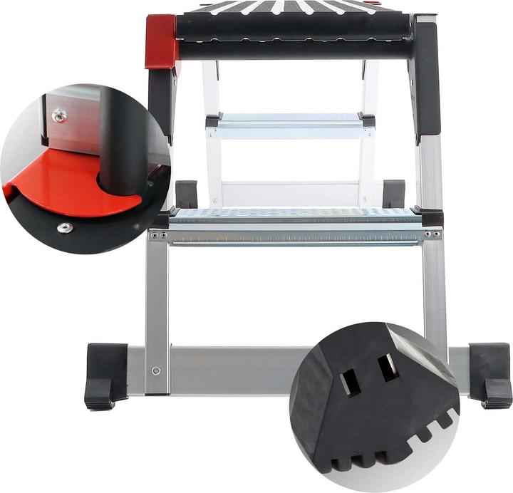 Produktbild Wiltec Alu Arbeitsplattform klappbar mobile Arbeitsbühne Tritthocker Gerüstturm (Arbeitsplattform, 126.50 cm)