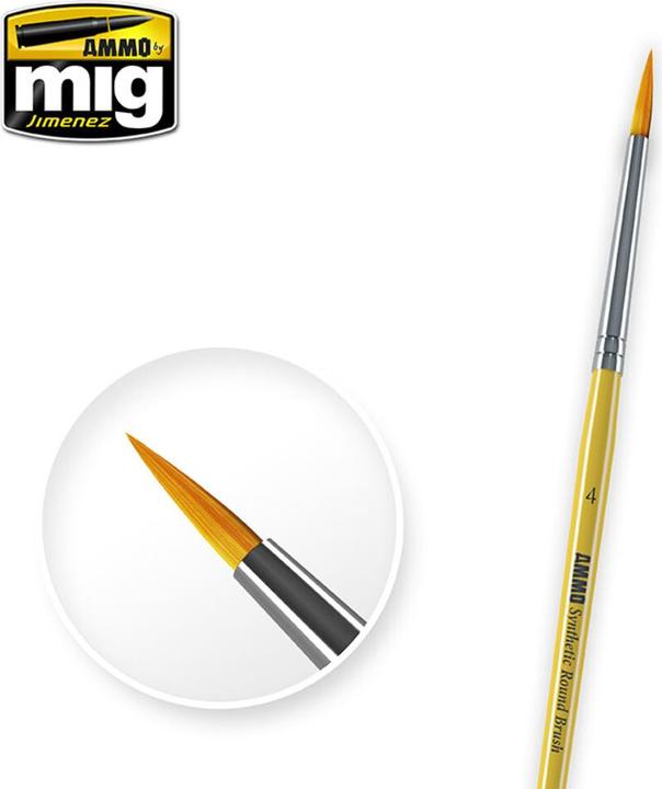 Actual product image AMMO by MIG Jimenez AMMO MIG-8615 4 Syntetic Round Brush, Multicolour
