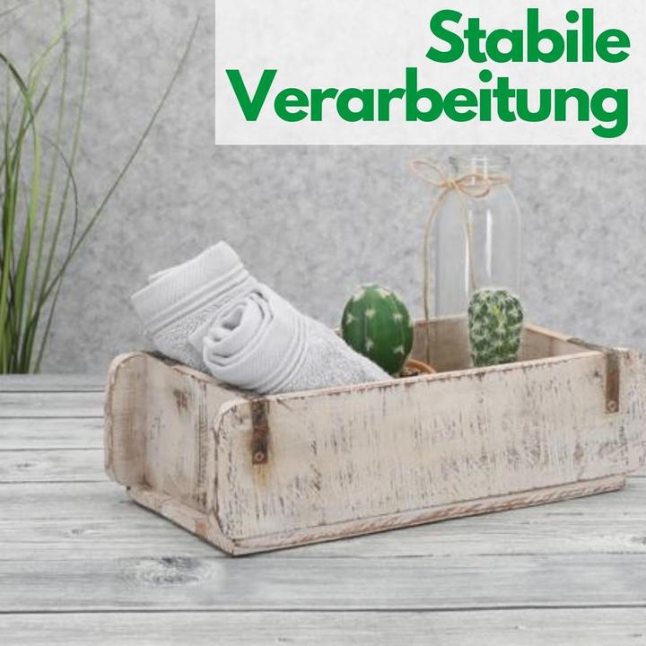 Actual product image Novaliv Holzkiste Vintage Weiss 30 x 15 x 10 cm Alte Ziegelform Holz EIN KAMMER Allzweckkiste aus rec (30 x 15 x 10 cm)