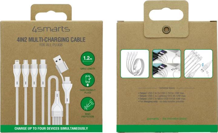 Actual product image 4smarts Multi charging cable 4in2 (1.20 m, USB 2.0, 15 W)