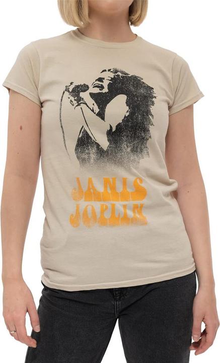 Janis Joplin Womens/Ladies Working The Mic Cotton T-Shirt (S)