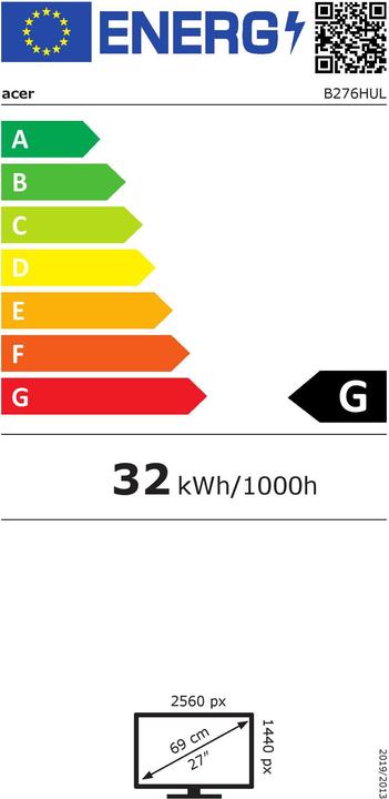 Energie-Label Acer B276HULC (2560 x 1440 Pixel, 27")