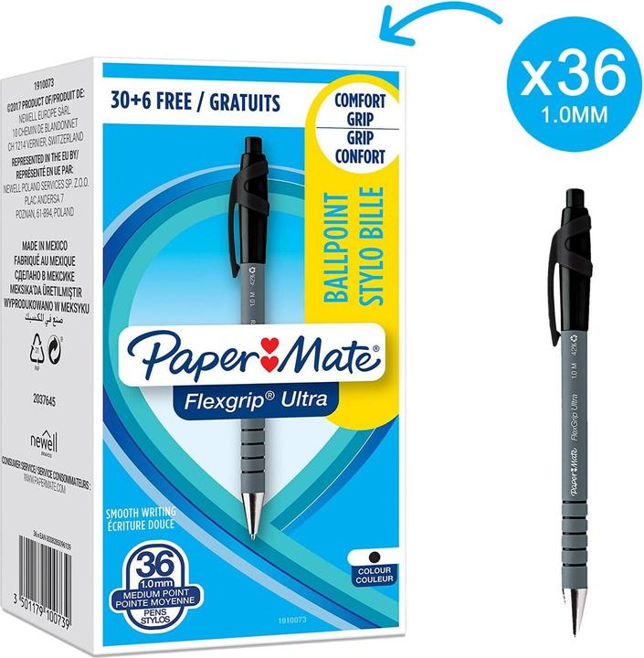 Paper Mate Gelschreiber InkJoy Gel RT BP M 30+6 (Schwarz, 36 x)