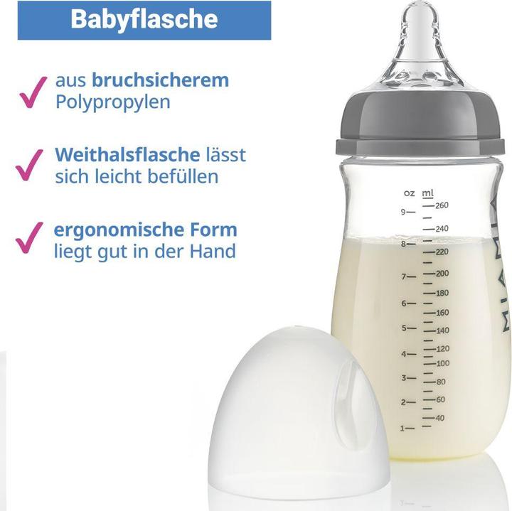 Actual product image MiaMia Baby bottles PP bottle 260 ml with silicone teat (260 ml)