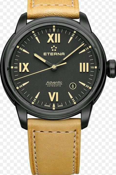 Produktbild Eterna Men 11297043421353 Adventic 41mm Automatic Black PVD Watch Cream Leather (Analoguhr)