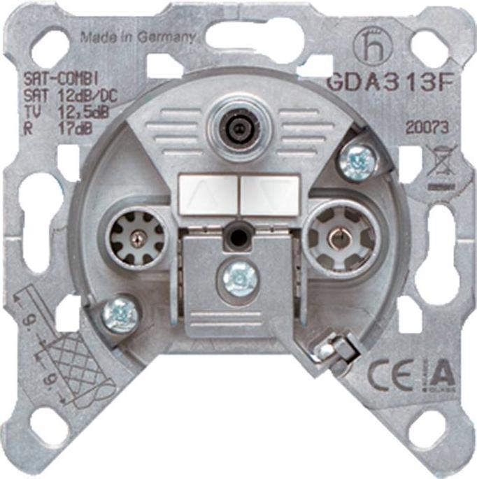 JUNG GDA 313 F SAT + TV + Radio Metallisch Steckdose (Antennendose)
