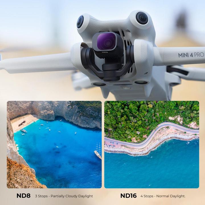 Actual product image K&F Concept 6pcs Filter Kit, CPL+ND8+ND16+ND32+ND64+ND128, HD, Anti-Reflection Green Coating, Waterproof and Scr (Drone filters, DJI Mini 4 Pro)