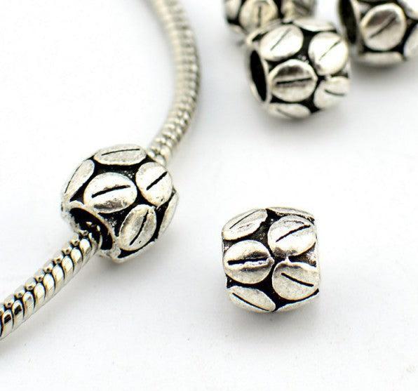 Actual product image Hermex Coffee Bean Bead - Silvery (Zinc alloy)