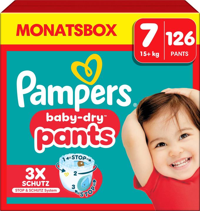 Produktbild Pampers Baby-Dry Pants (Gr. 7, Monatsbox, 126 Stück)