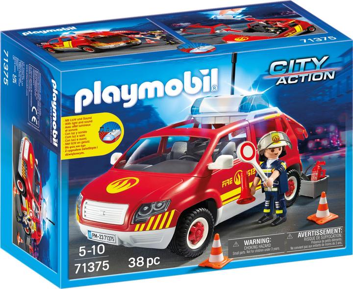 Productafbeelding Playmobil 71375 Brandweerauto met licht en geluid (71375, Playmobil Stad Actie)