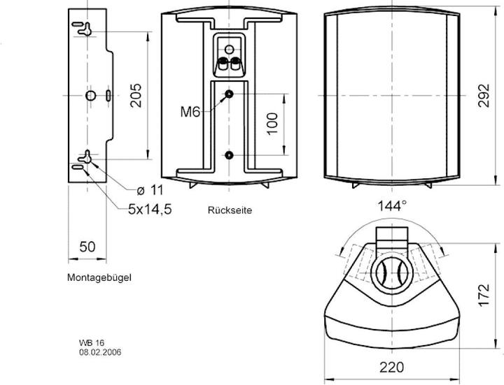 Actual product image Visaton 2-way compact speaker, WB 16 100V, 8Ohm (Passive)
