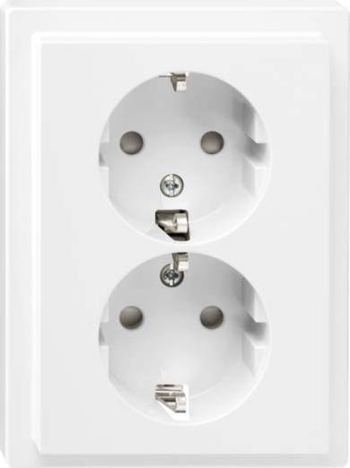 Produktbild Merten Steckdose 2f ws glz ARTEC UP m.BS IP20 MEG2420-5019