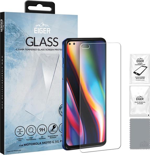 Actual product image Eiger Mountain Glass Clear (1 Piece, Motorola Moto G 5G Plus)