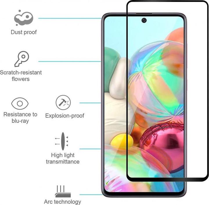 Produktbild Screenguard Samsung Galaxy A71 Full Screen Panzerglas Schutzfolie 2.5D 9H (1 Stück, Samsung Galaxy A71)