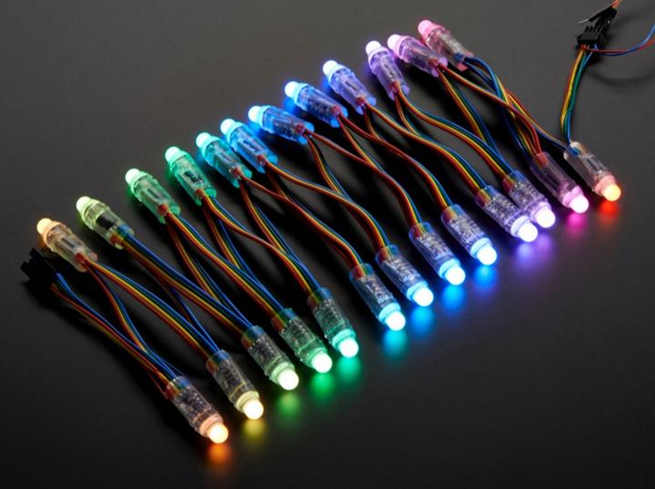 Produktbild OEM 12mm Diffused Digital RGB LED Pixels (25er Strang) WS2801