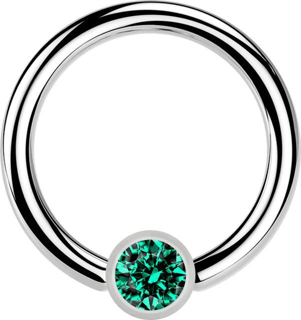 Star Piercing Micro Ball Closure Ring silber und Kristall türkis (ohne Messing, Chirurgenstahl 316L)