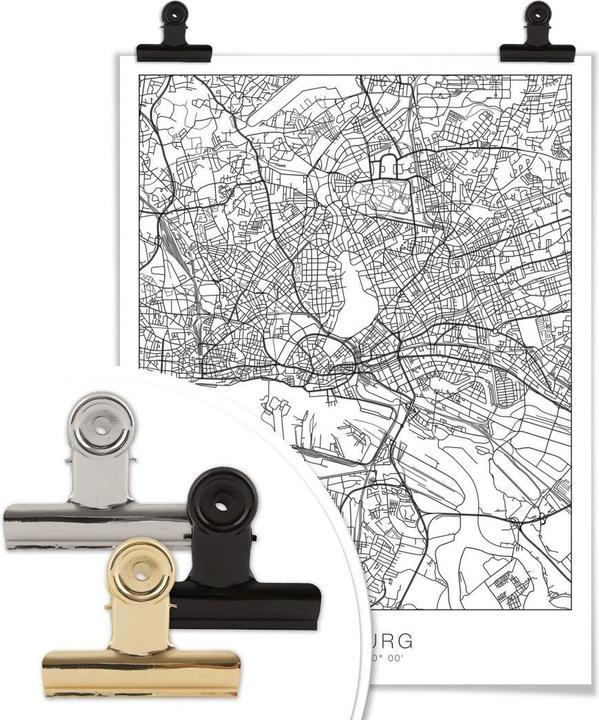 Image du produit Trenddeko Plan de la ville de Hambourg (30 x 40 cm)