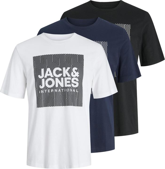 Jack & Jones 3er-pack Gedruckt Rundhals T-shirt T-shirt (M)