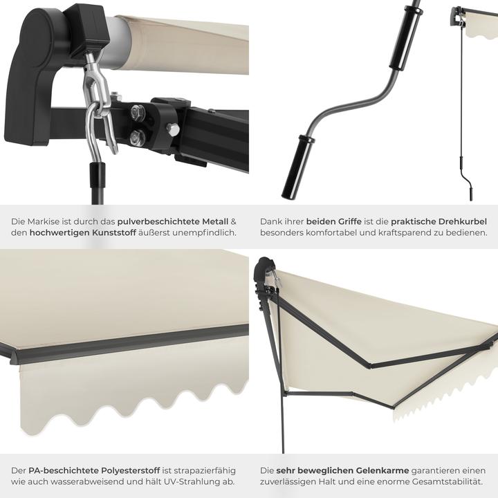 Actual product image tectake Jointed arm awning Ornella with wall bracket (3 m)