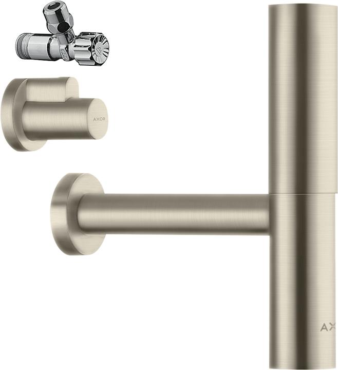 hansgrohe Designsiphon Set FLOWSTAR AXOR mit Eckventilen brushed nickel