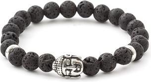 Beneto Beaded bracelet made of lava stone MINK120 - Length: 19 cm (L) (19 cm, Lava Stone)
