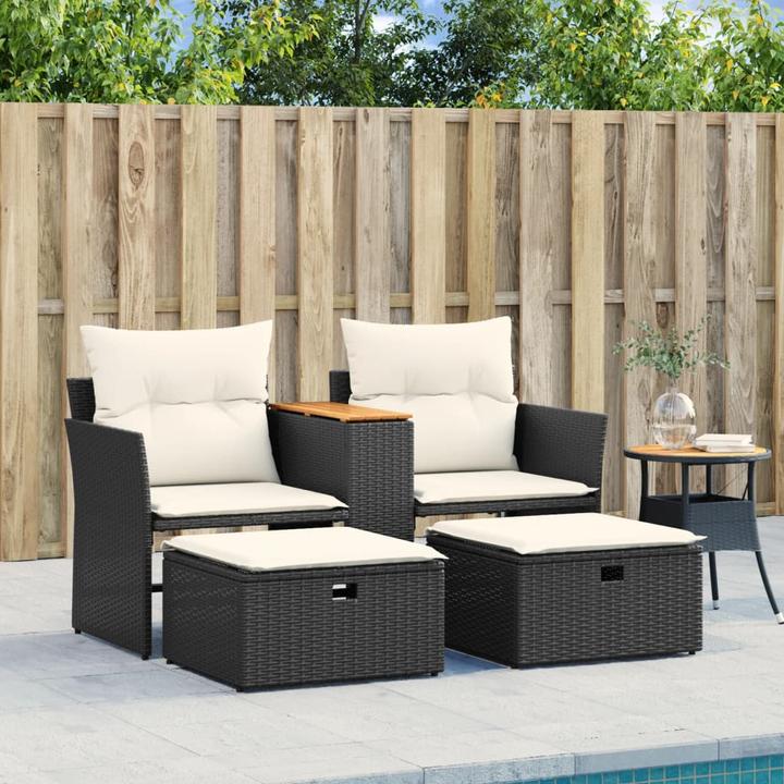 Immagine prodotto VidaXL Divano da giardino a 2 posti con sgabelli