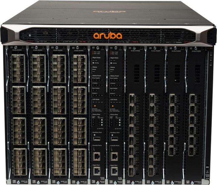 Produktbild Aruba 8400 1x Mgmt Mod 3x PS 2x 8400X Fabric Mod 1x 32p 10G Mod and 1x 8p 40G Mod Bundle EU en