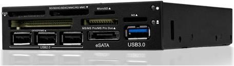 Produktbild Icy Box IB-864-B, Multicard Reader, 3.5 Zoll, Schwarz (USB 2.0, 4-Pin Molex, PCI-X, USB 3.0)