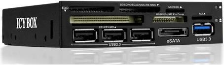 Produktbild Icy Box IB-864-B, Multicard Reader, 3.5 Zoll, Schwarz (USB 2.0, 4-Pin Molex, PCI-X, USB 3.0)