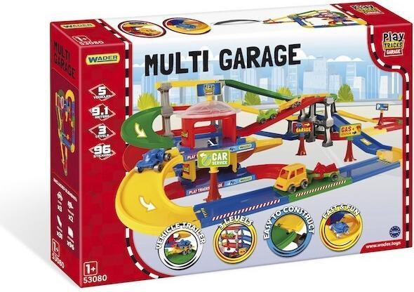 Wader Garage, multi-storey car park with overpass