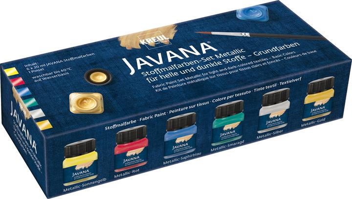 Immagine prodotto Kreul Set di colori di base (rosso metallizzato, Oro Metallico, Argento metallizzato, Giallo sole metallizzato, Blu zaffiro metallizzato, Smeraldo metallizzato, 120 ml)