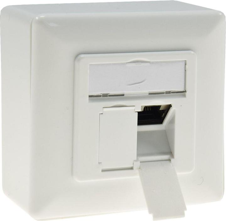 Goobay Prise universelle CAT 6 avec cadre de montage en surface 2x prise réseau RJ45 blindée