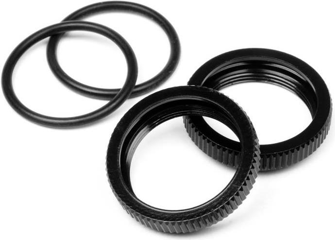 HB D8 Big Bore Shock Spring Adjust Nut (Black/2pcs)