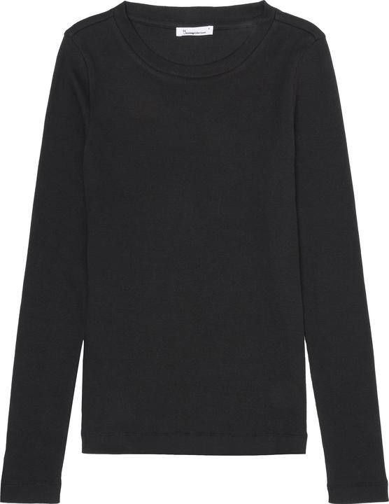 Produktbild KnowledgeCotton Apparel Rib Longsleeve Black (S)