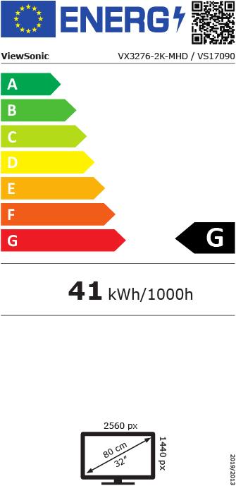 Energie-Label Viewsonic VX3276-2K-MHD (2560 x 1440 Pixel, 32")