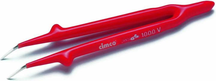 Actual product image Cimco Tweezers with 1000V protective insulation, curved, flat-round shape, length 145 mm