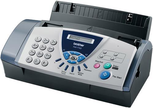 Produktbild Brother FAX-T102, Kompakter Normalpapier-Fax ohne Telefon (Thermotransfer)