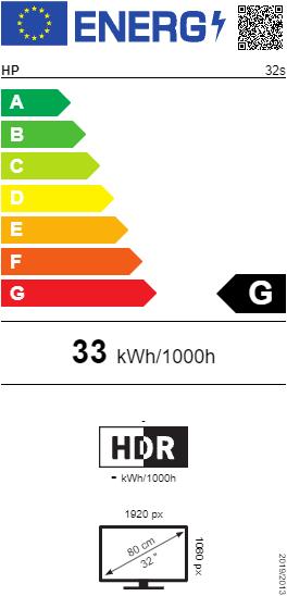 Energie-Label HP 32s (1920 x 1080 Pixel, 31.50")