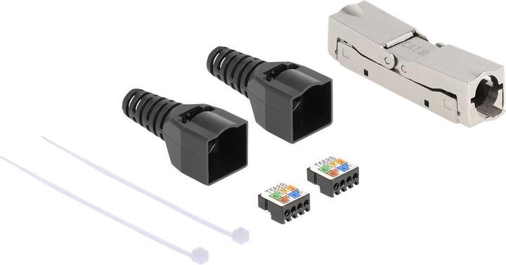 Produktbild Delock RJ45 Verbinder LSA zu LSA mit Knickschutztülle Cat.6A werkzeugfrei (Netzwerkkabel Stecker)