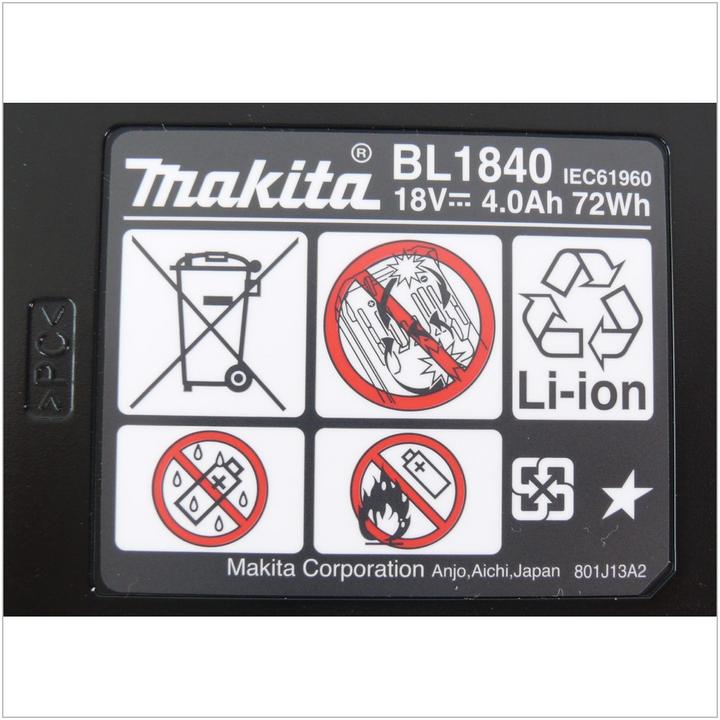 Produktbild Makita BL 1840 B 18 V - 4,0 Ah Li-Ion Akku 3er Pack (18 V)
