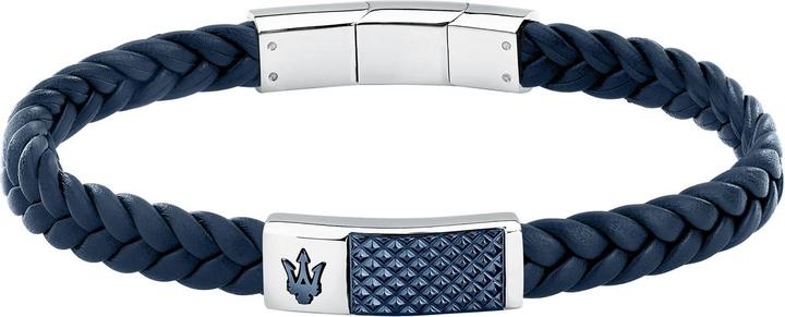 Maserati Recycled Leather Armband (20 cm, Edelstahl, Leder)