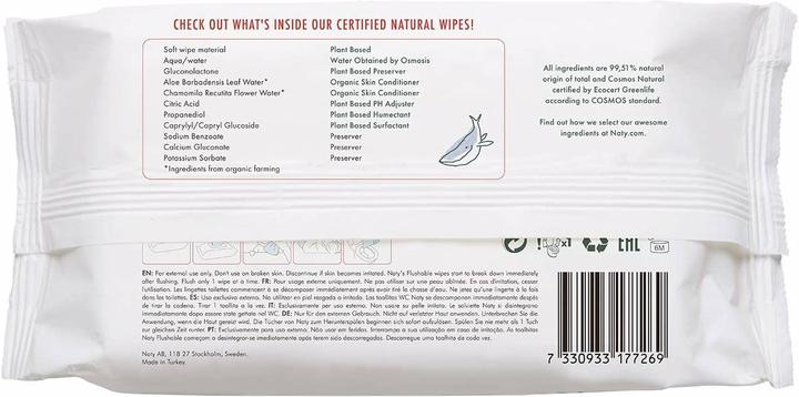 Image du produit Naty Lingettes de toilette bio (56 pièce(s))
