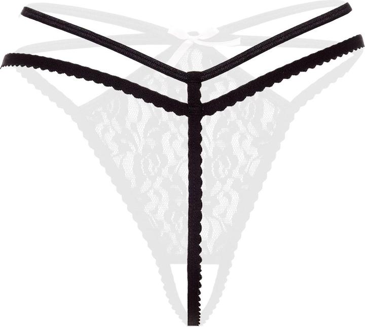 Produktbild Christine Le Duc Spitze Offener Schritt String Schwarz (3XL)